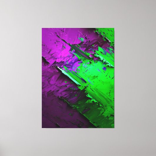 Phantastischer Mix aus grün und lila abstrakt Leinwanddruck (Vorderseite)