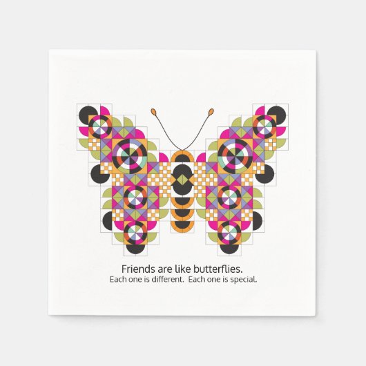 Phantastischer Monarch Butterfly Quilt Muster Napk Serviette (Vorderseite)