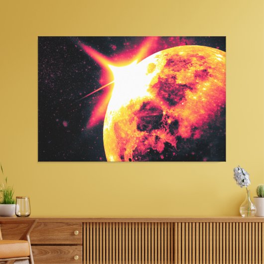 Phantastischer Mond auf einzigartige Weise Foto Leinwanddruck (Insitu (Wohnzimmer))