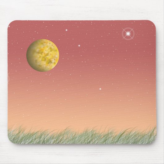 Phantastischer Mond und ein stummer Sternenhimmel. Mousepad (Vorne)