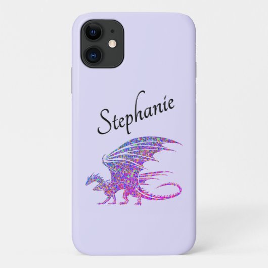 Phantastischer Mosaik Dragon Lila Persönlich Case-Mate iPhone Hülle (Rückseite)
