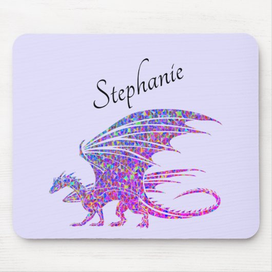 Phantastischer Mosaik Dragon Lila Persönlich Mousepad (Vorne)
