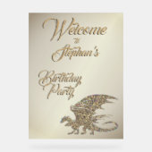 Phantastischer Mosaik-Golddrache Persönlicher Gebu Acrylschild (Vorderseite)