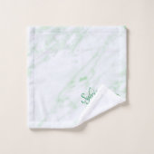 Phantastischer Mosaik Grüner Drache Persönlich Badhandtuch Set (Waschlappen)