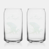 Phantastischer Mosaik Grüner Drache Persönlich Dosenglas (Rückseite)