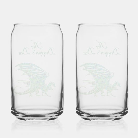 Phantastischer Mosaik Grüner Drache Persönlich Dosenglas (Rückseite)