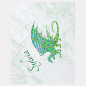 Phantastischer Mosaik Grüner Drache Persönlich Fleecedecke (Vorderseite)