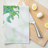 Phantastischer Mosaik Grüner Drache Persönlich Geschirrtuch (Viertel Falte)