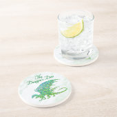 Phantastischer Mosaik Grüner Drache Persönlich Getränkeuntersetzer (Seite)