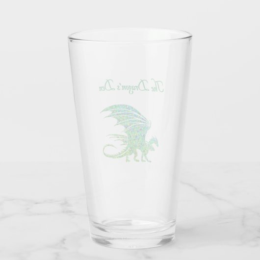 Phantastischer Mosaik Grüner Drache Persönlich Glas (Rückseite)