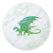 Phantastischer Mosaik Grüner Drache Persönlich Keramikknauf (Vorderseite)
