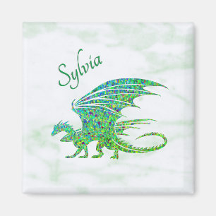 Phantastischer Mosaik Grüner Drache Persönlich Magnet