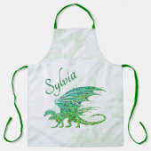 Phantastischer Mosaik Grüner Drache Persönlich Schürze (Vorderseite)