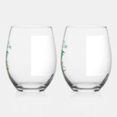 Phantastischer Mosaik Grüner Drache Persönlich Weinglas Ohne Stiel (Links)