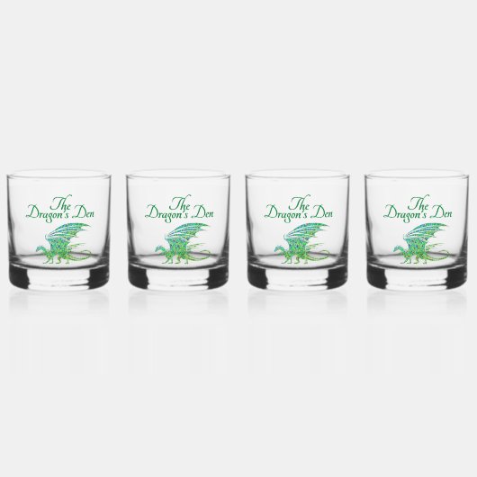 Phantastischer Mosaik Grüner Drache Persönlich Whiskyglas (Vorderseite)