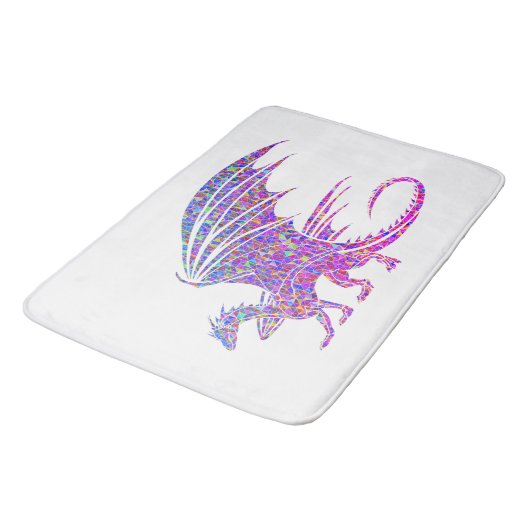 Phantastischer Mosaikdrache Badematte (Schrägansicht)