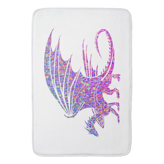 Phantastischer Mosaikdrache Badematte (Vorderseite Vertikal)