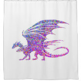 Phantastischer Mosaikdrache Duschvorhang (Vorderseite)