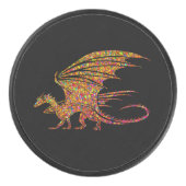 Phantastischer Mosaikdrache Eishockey Puck (Vorderseite)