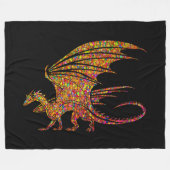 Phantastischer Mosaikdrache Fleecedecke (Vorderseite (Horizontal))