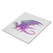 Phantastischer Mosaikdrache Fliese (Seite)