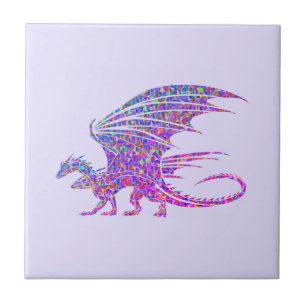 Phantastischer Mosaikdrache Fliese