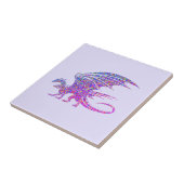 Phantastischer Mosaikdrache Fliese (Seite)