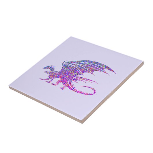 Phantastischer Mosaikdrache Fliese (Seite)