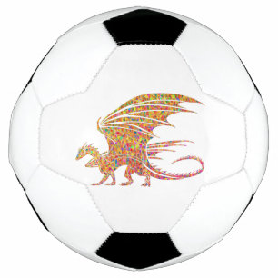 Phantastischer Mosaikdrache Fußball