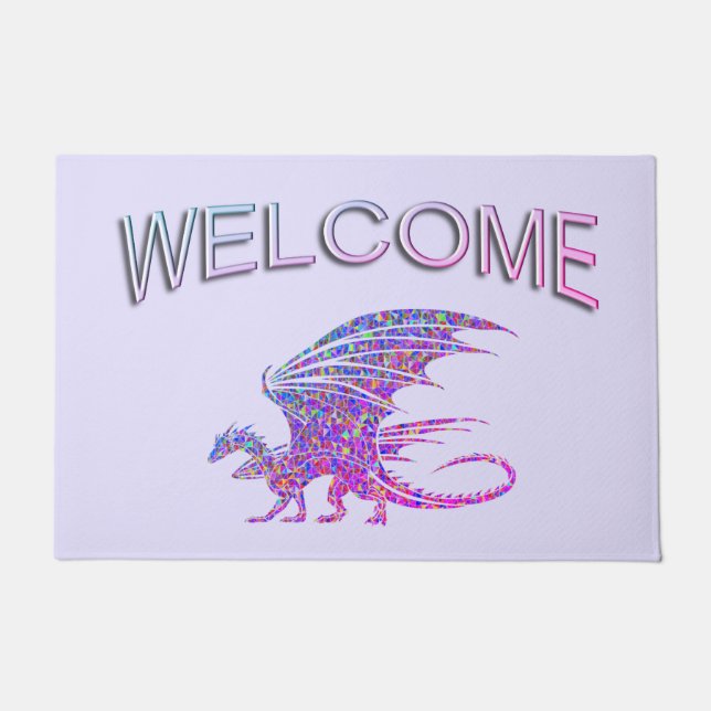 Phantastischer Mosaikdrache Fußmatte (Vorderseite)