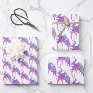 Phantastischer Mosaikdrache Geschenkpapier Set