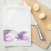 Phantastischer Mosaikdrache Geschirrtuch (Viertel Falte)