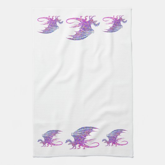 Phantastischer Mosaikdrache Geschirrtuch (Vertikal)