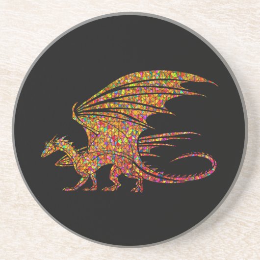 Phantastischer Mosaikdrache Getränkeuntersetzer (Vorne)
