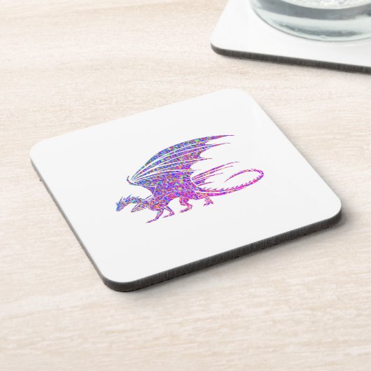 Phantastischer Mosaikdrache Getränkeuntersetzer (Linke Seite)