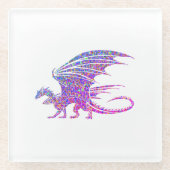 Phantastischer Mosaikdrache Glasuntersetzer (Vorderseite)