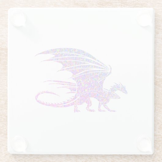Phantastischer Mosaikdrache Glasuntersetzer (Rückseite)