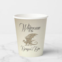 Phantastischer Mosaikdrache Golden Willkommen