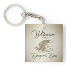 Phantastischer Mosaikdrache Golden Willkommen