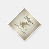 Phantastischer Mosaikdrache Golden Willkommen Serviette (Ecke)