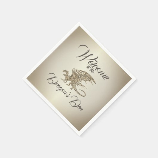 Phantastischer Mosaikdrache Golden Willkommen Serviette (Ecke)