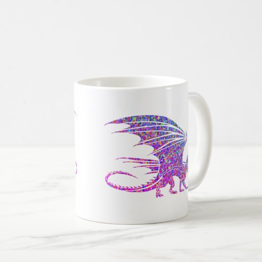 Phantastischer Mosaikdrache Kaffeetasse (VorderseiteRechts)