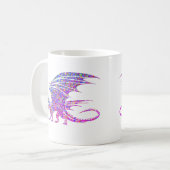 Phantastischer Mosaikdrache Kaffeetasse (Vorderseite Links)