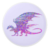 Phantastischer Mosaikdrache Keramikknauf (Vorderseite)