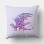 Phantastischer Mosaikdrache Kissen (Rückseite)