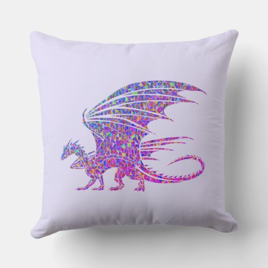 Phantastischer Mosaikdrache Kissen (Rückseite)