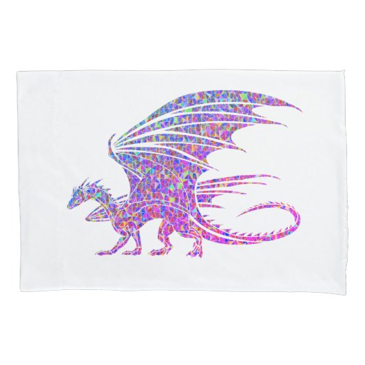 Phantastischer Mosaikdrache Kissenbezug (Vorderseite)