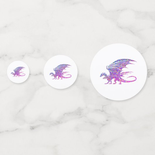 Phantastischer Mosaikdrache Konfetti (Rückseiten)