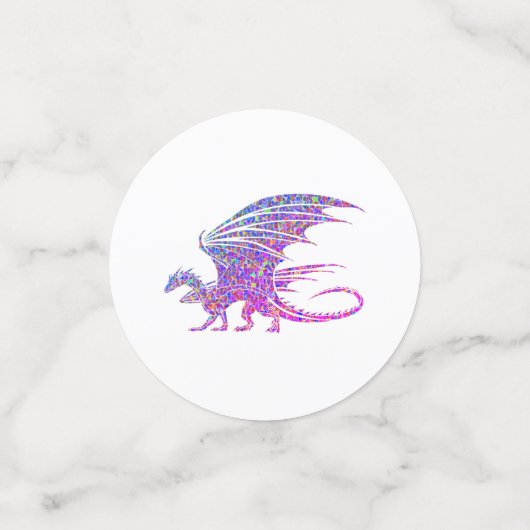 Phantastischer Mosaikdrache Konfetti (Klein Vorderseite)