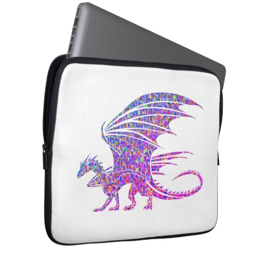Phantastischer Mosaikdrache Laptopschutzhülle (Vorne Rechts)